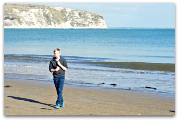 Walking on Swanage beach