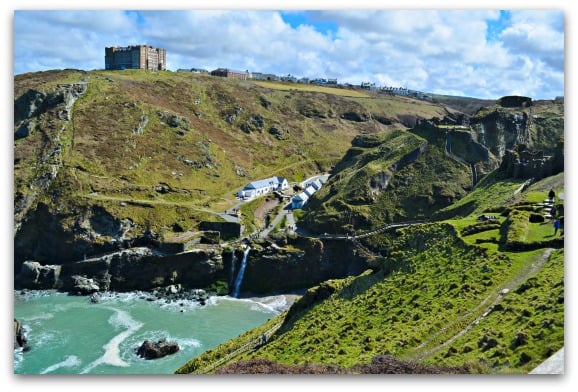 Looking down at Tintagel Castle