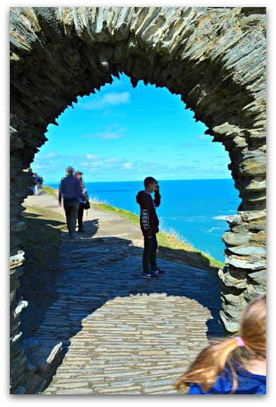 Taking in the view at Tintagel Castle