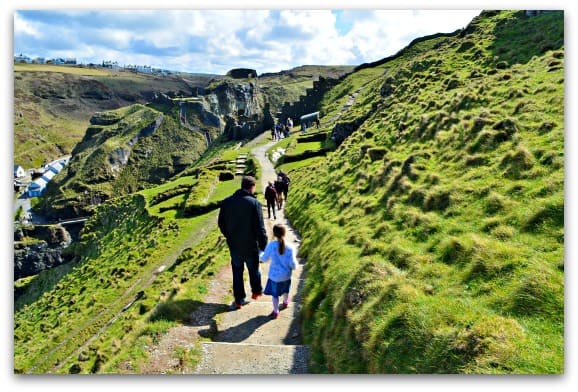 slowly walking down at Tintagel
