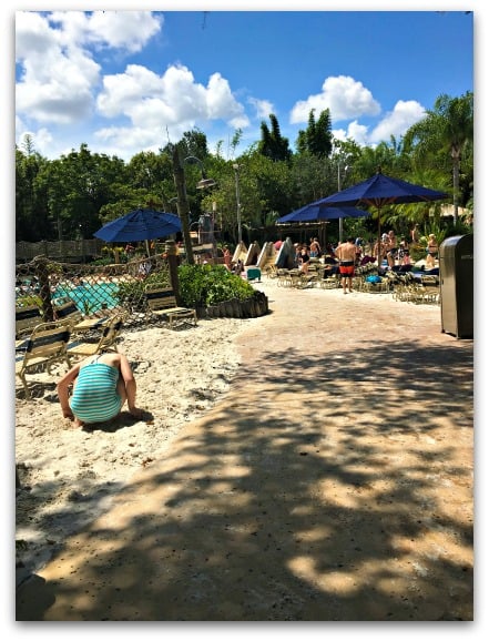 Relaxing on the beach at Typhoon Lagoon