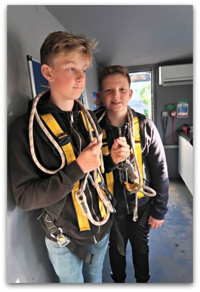 When you go on the Thorpe Park VIP Coaster Climb you given full safety harnesses to keep you safe