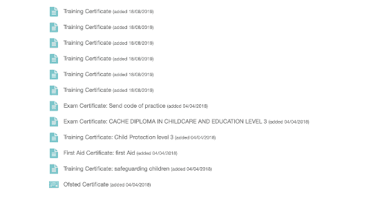 Childcare providers can upload Ofsted and training certificates for you to check on Childcare.co.uk