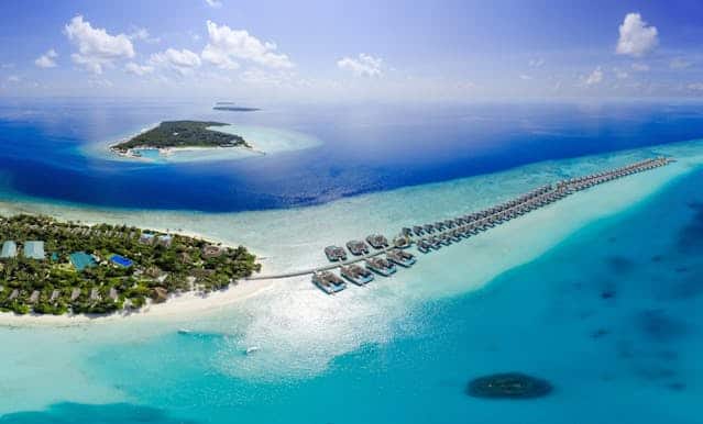 Aerial view of Maldives